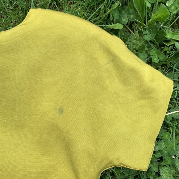 Chartreuse silk vintage 80s sheath dress 10 - Picture 2 of 6